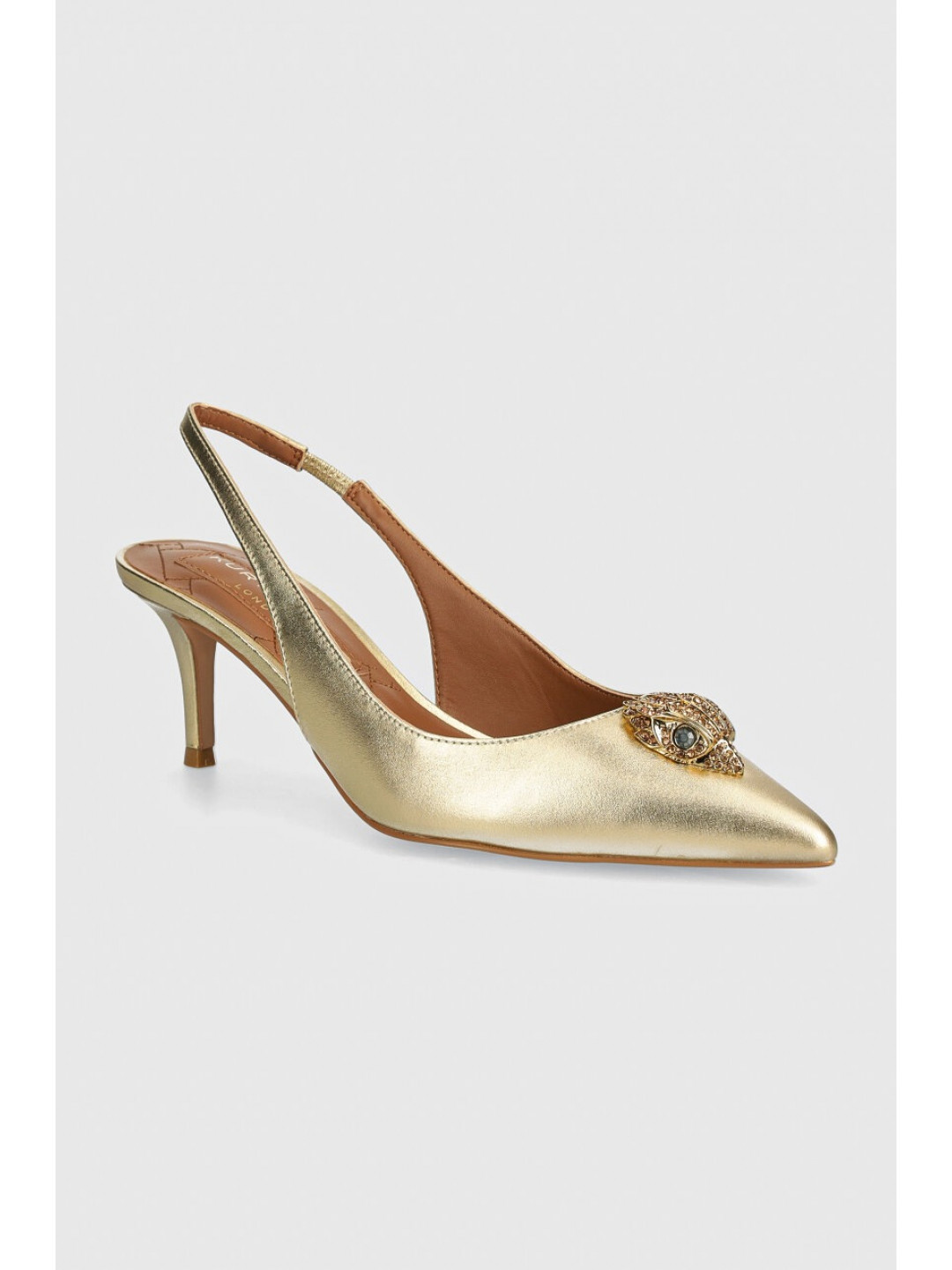 Kožené lodičky Kurt Geiger London Belgravia Sling Back zlatá barva 9786961109